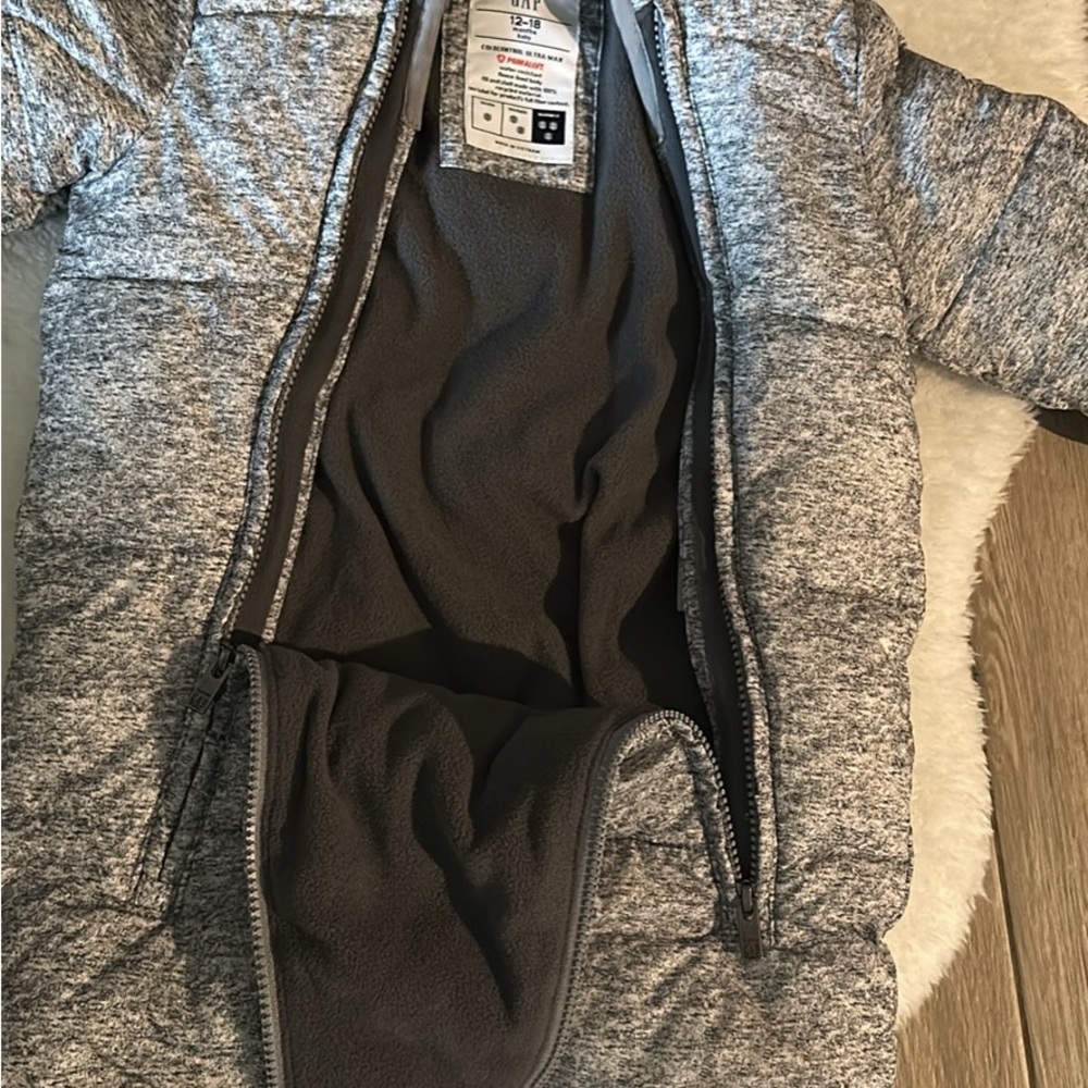 GAP Heather Gray bear Ears hooded snow suit